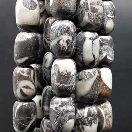 Diaspro Picasso Grigio Perline Forma Barilotto Liscio 13X20mm