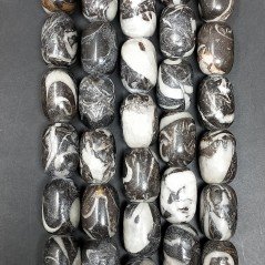 Diaspro Picasso Grigio Perline Forma Barilotto Liscio 13X20mm Diaspro Picasso Grigio Perline Forma Barilotto Liscio 13X20mm