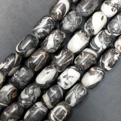 Diaspro Picasso Grigio Perline Forma Barilotto Liscio 13X20mm Diaspro Picasso Grigio Perline Forma Barilotto Liscio 13X20mm