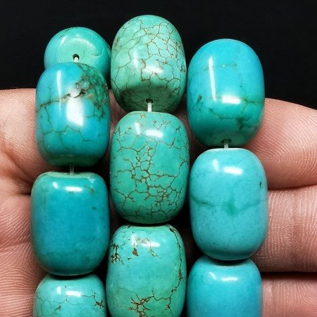 Aulite Turchese Perline Forma Barilotto Liscio 14X20mm