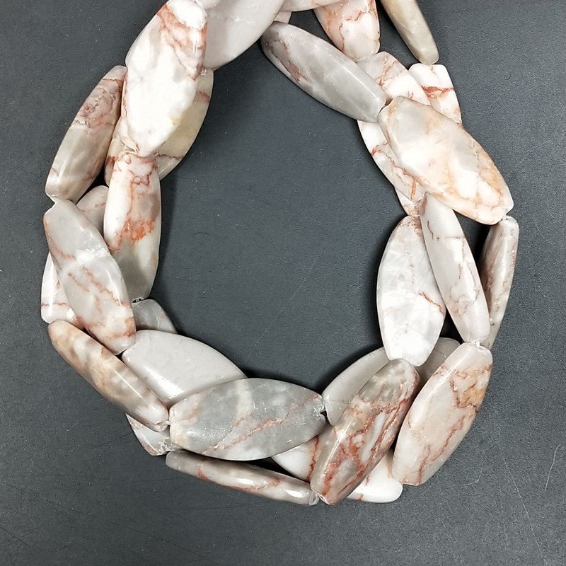 Diaspro Picasso Naturale in Perline Forma Ovale Piatto Liscio Foro Passante 13X28mm