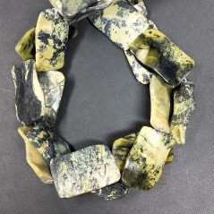 Turchese Giallo Naturale in Perline Forma Ovale Piatto Liscio Lavorato Foro Passante 20x30mm