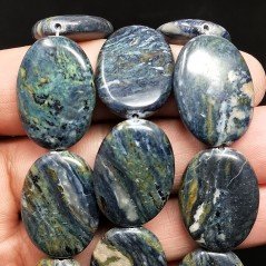 Cianite Naturale in Perline Forma Ovale Piatto Liscio Foro Passante 18X25mm