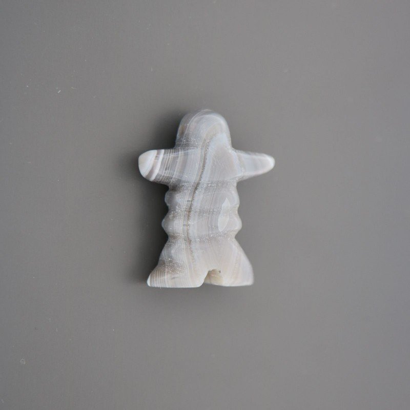 Pendente agata grigia forma omino 35x20mm 1pz