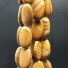 Pietra Paesina Naturale in Perline Forma Ovale Piatto Liscio Foro Passante 14X24mm