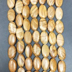 Pietra Paesina Naturale in Perline Forma Ovale Piatto Liscio Foro Passante 14X24mm