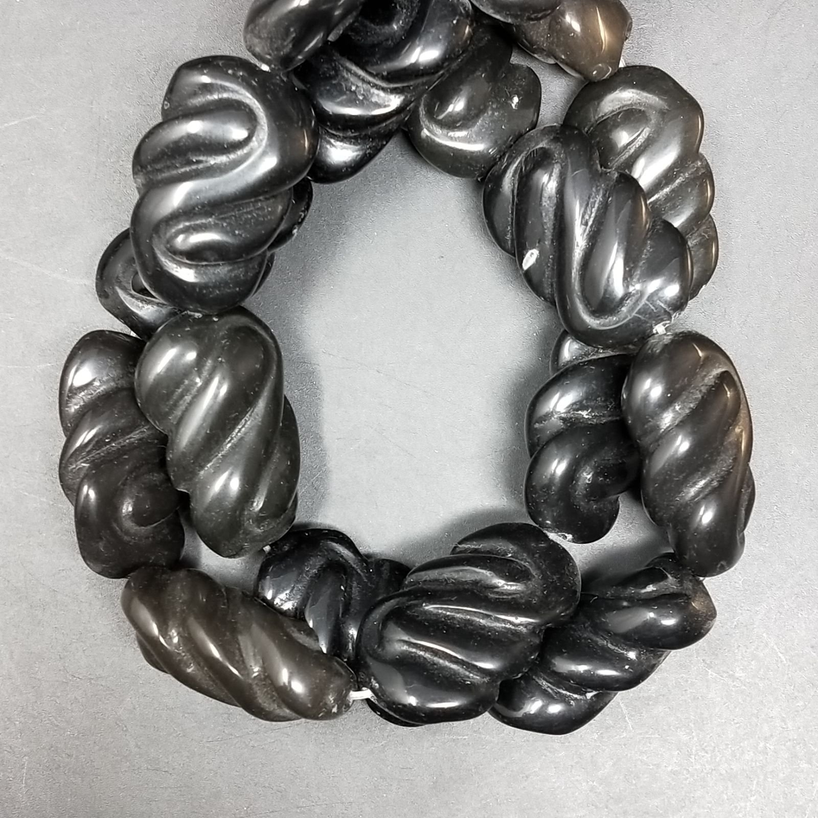 Agata Nera Perline Forma Fantasia Insione Infinito 18x30mm