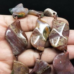 Agata Indiana Perline Forma Foglia Liscio 19X30mm