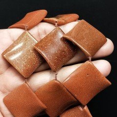 Pasta di Pietra Del Sole in Perline Forma Rombo Piatto Elicoidale Liscio Foro Diagonale 38mm