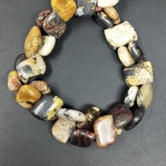 Diaspro Picasso Verde Multicolore Naturale Perline Forma Fantasia Liscio 13x18MM