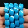 Giada Azurro in Perline Forma Twist Liscio a Mano Foro Passante 10x14mm