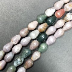Agata Indiana Perline Forma Goccia Tondo Liscio Foro Passante 08X12mm