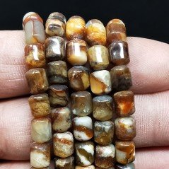 Opale Verde Madagascar Perline Forma Cilindro Liscio 06x06mm