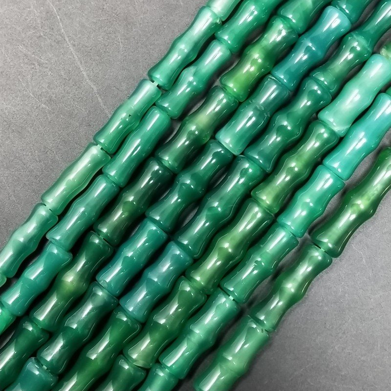 Agata Verde Perline Forma Fantasia Liscio 07X20mm