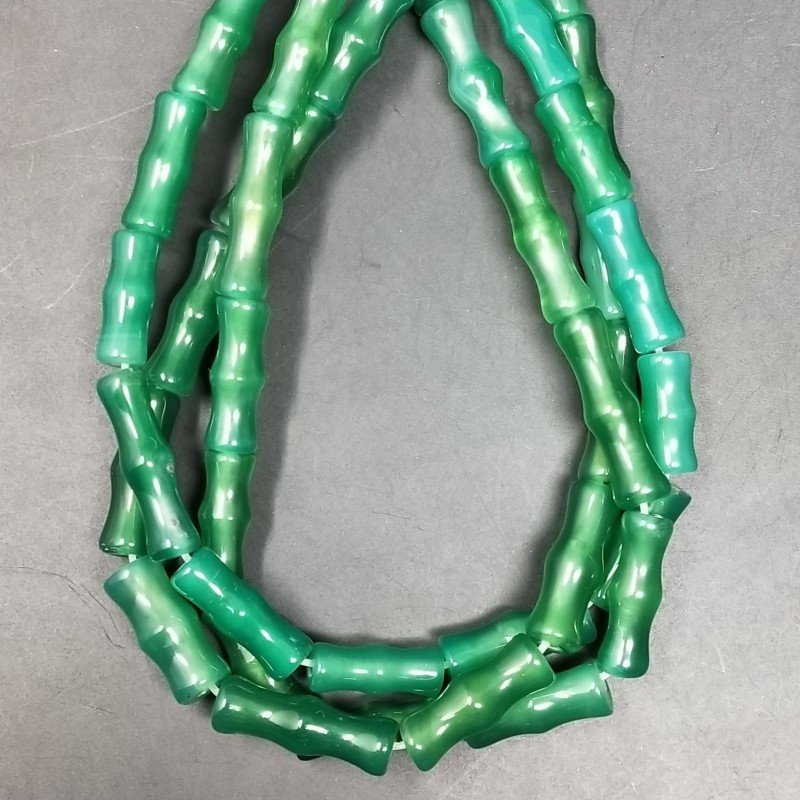 Agata Verde Perline Forma Fantasia Liscio 07X20mm