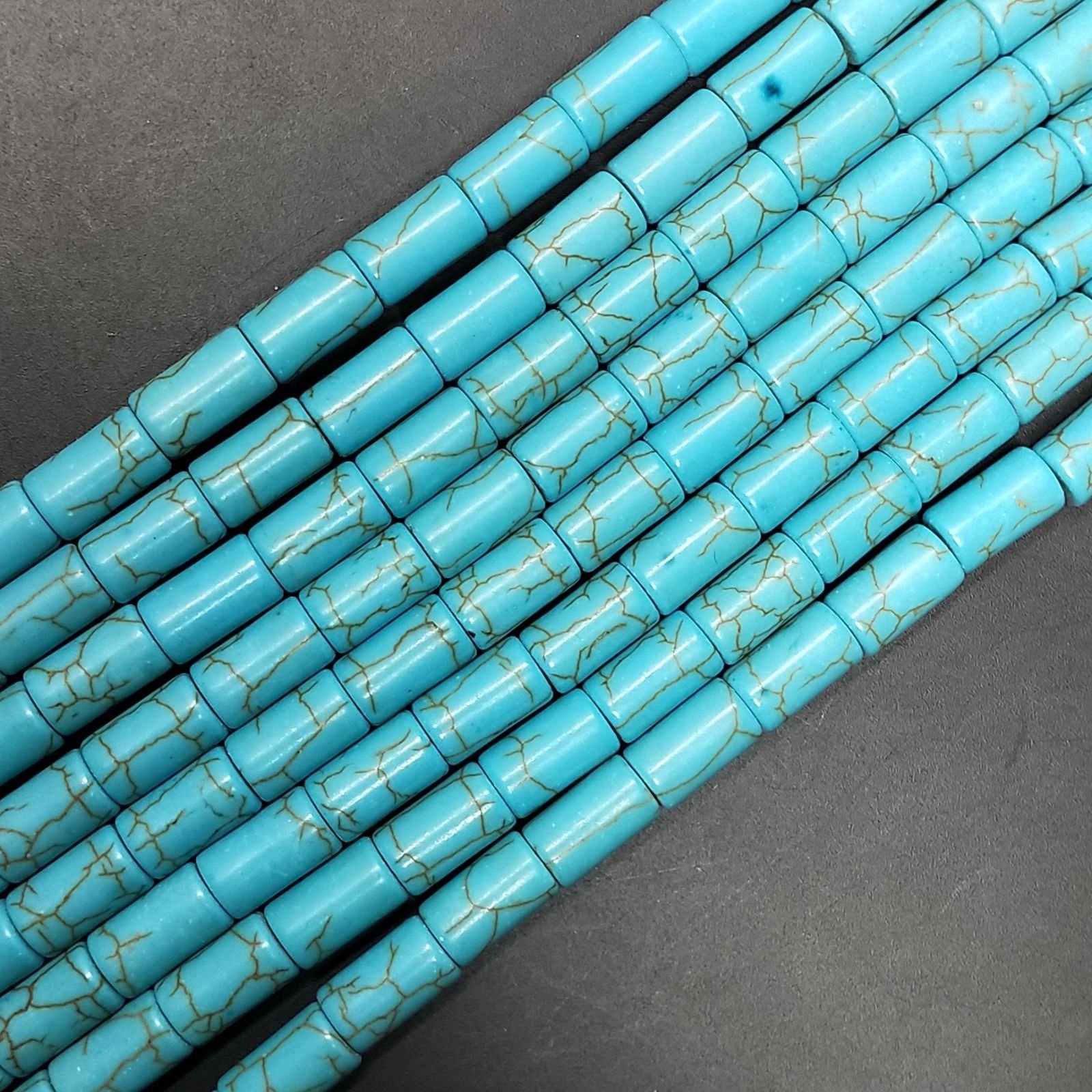 Pasta Di Turchese Perline Forma Cilindro Liscio 06X10mm