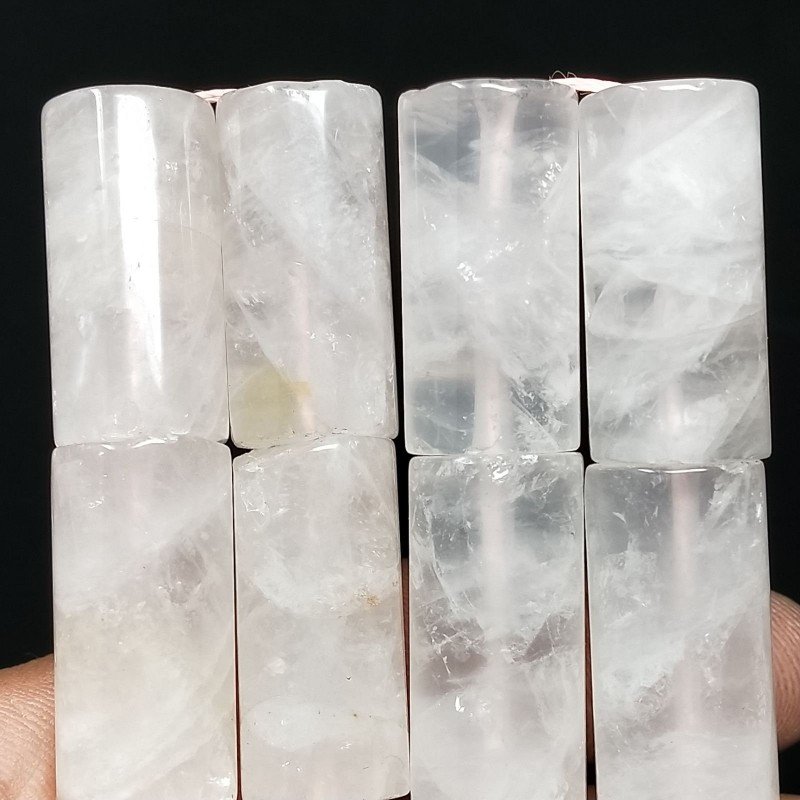 Quarzo Rosa Perline Forma Cilindro Liscio 14X29mm