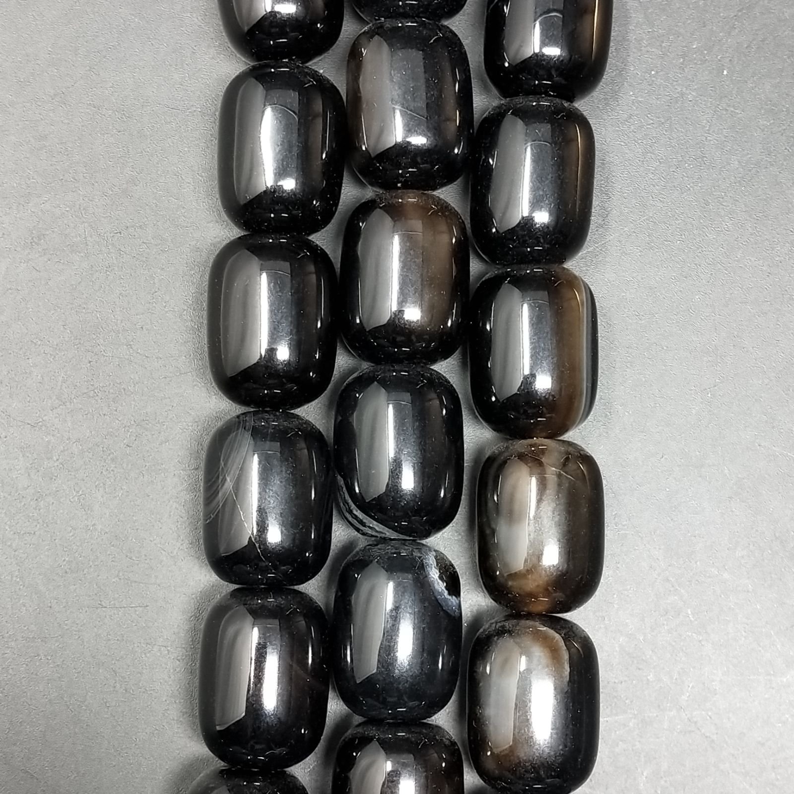 Onice Nera Perline Forma Barilotto Liscio 13X18mm
