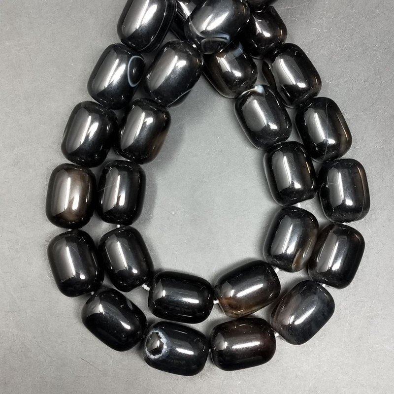 Onice Nera Perline Forma Barilotto Liscio 13X18mm Onice Nera Perline Forma Barilotto Liscio 13X18mm