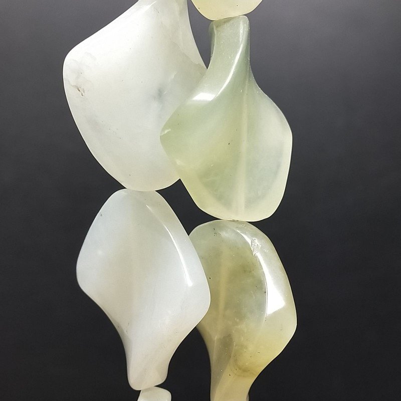 Giada Naturale in Perline Forma Rombo Twist Liscio Foro Passante 32mm