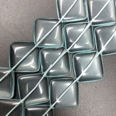 Ossidiana Nobile in Perline Forma Rombo Piatto Elicoidale Liscio Foro Diagonale 30mm