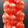 Cristallo Arancio a Strisce Perline Forma Fiori Liscio Foro Passante 30X28mm