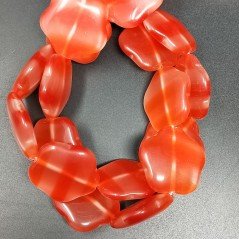 Cristallo Arancio a Strisce Perline Forma Fiori Liscio Foro Passante 30X28mm