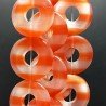 Cristallo Arancio a Strisce Perline Forma Cerchio Tondo Piatto Liscio 30mm