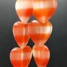 Cristallo Arancio a Strisce Perline Forma Cuore Piatto Liscio Foro Passante 20mm
