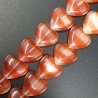 Cristallo Arancio a Strisce Perline Forma Cuore Piatto Liscio Foro Passante 20mm