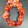 Cristallo Arancio a Strisce Perline Forma Cuore Piatto Liscio Foro Passante 20mm