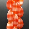 Cristallo Arancio a Strisce Perline Forma Goccia Piatto Liscio Foro Passante 17X24mm