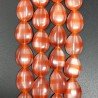 Cristallo Arancio a Strisce Perline Forma Goccia Piatto Liscio Foro Passante 17X24mm