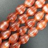 Cristallo Arancio a Strisce Perline Forma Goccia Piatto Liscio Foro Passante 17X24mm