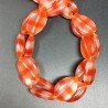 Cristallo Arancio a Strisce Perline Forma Goccia Piatto Liscio Foro Passante 17X24mm