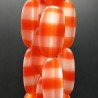 Cristallo Arancio a Strisce in Perline Forma Ovale Piatto Liscio Foro Passante 14X29mm