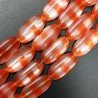Cristallo Arancio a Strisce in Perline Forma Ovale Piatto Liscio Foro Passante 14X29mm