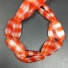 Cristallo Arancio a Strisce in Perline Forma Ovale Piatto Liscio Foro Passante 14X29mm