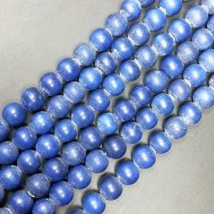 Agata Blu Satinato-Matte Perline Forma Tondo Liscio 10mm Agata Blu Satinato-Matte Perline Forma Tondo Liscio 10mm