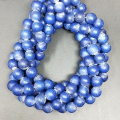 Agata Blu Satinato-Matte Perline Forma Tondo Liscio 10mm Agata Blu Satinato-Matte Perline Forma Tondo Liscio 10mm