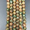 Agata Tibetana Verde-Marrone Perline Satinato-Matte Forma Tondo Liscio 10mm