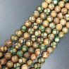 Agata Tibetana Verde-Marrone Perline Satinato-Matte Forma Tondo Liscio 10mm