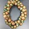 Agata Tibetana Verde-Marrone Perline Satinato-Matte Forma Tondo Liscio 10mm