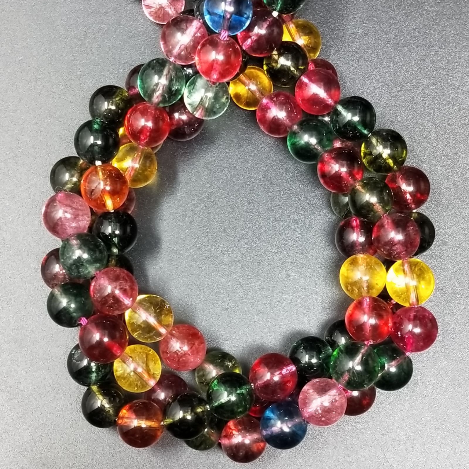 Cristallo Di Rocca Multicolore Perline Forma Tondo Liscio 10mm