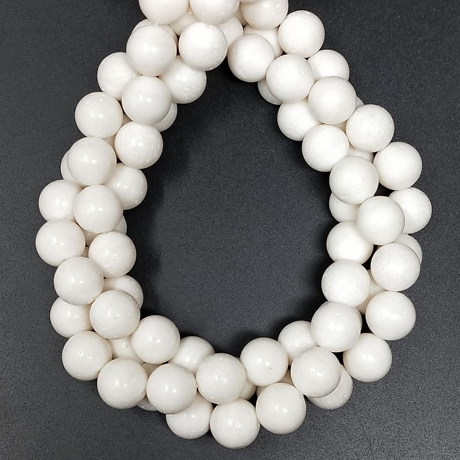 Corallo Bamboo Spugna Bianco Perline Forma Tondo Liscio 10mm