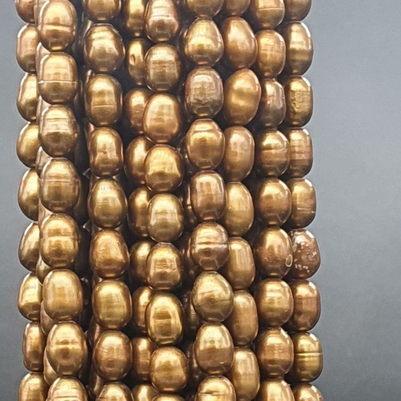 Perle di fiume sabbia ovale foro passante