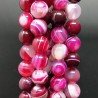 Agata Brasiliana Fucsia Striata Perline Forma Tondo Liscio 10mm