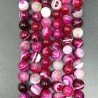 Agata Brasiliana Fucsia Striata Perline Forma Tondo Liscio 10mm