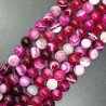 Agata Brasiliana Fucsia Striata Perline Forma Tondo Liscio 10mm