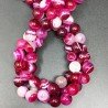 Agata Brasiliana Fucsia Striata Perline Forma Tondo Liscio 10mm